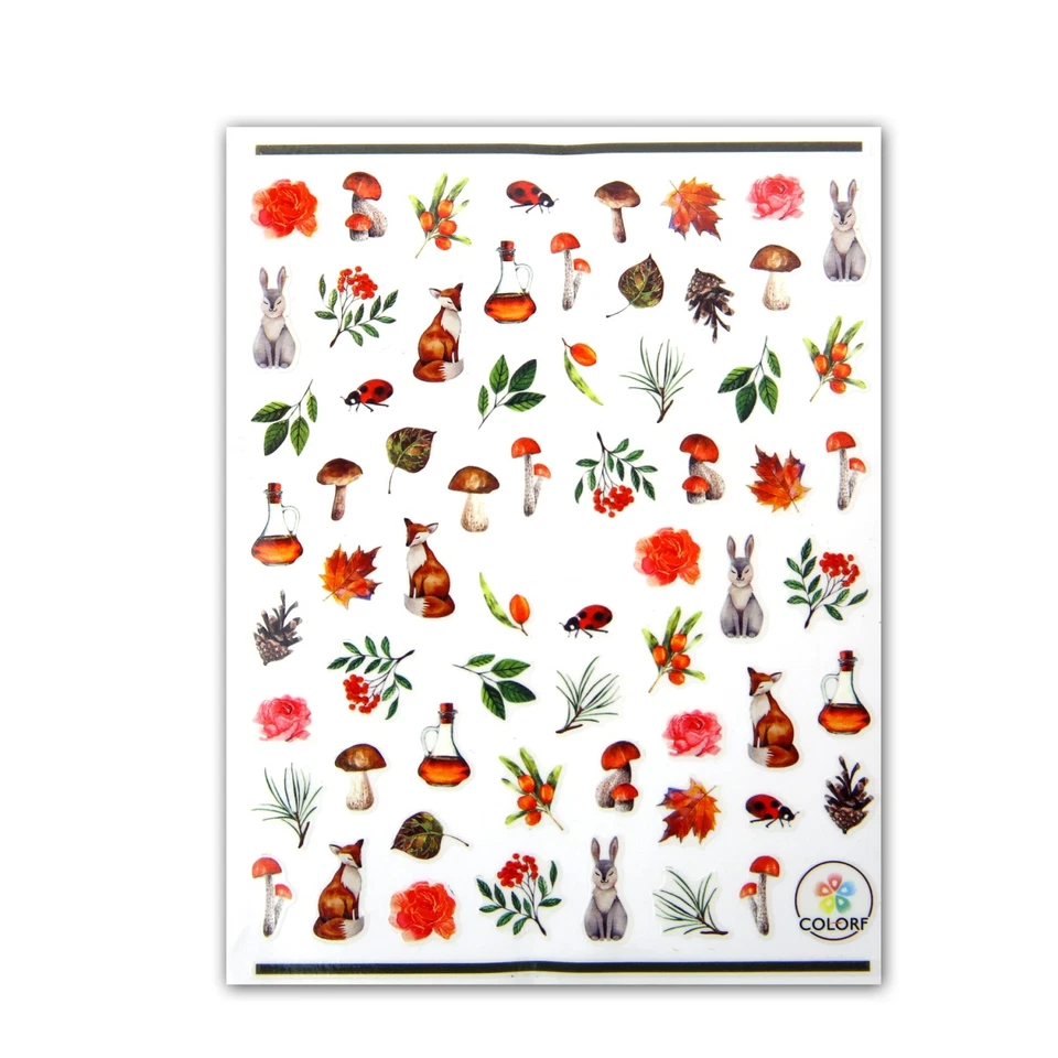 VON WELLEAN EIGENART 3x Stick On Nail Slides - Adesivi per unghie autoadesivi autunno/autunno (SONS-96)