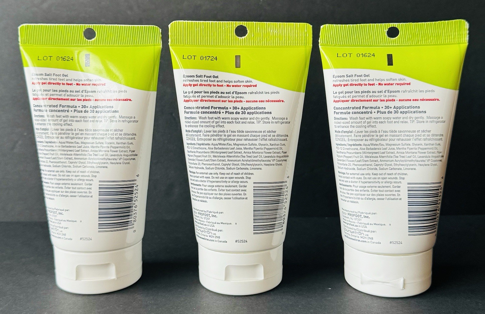 3x PROFOOT Heel Rescue EPSOM SALT FOOT GEL, Soothing rub for Sore, Tired Feet