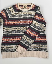 O  Hanlon Mills Men  s Large Sweater Fair Isle Crew Neck Lambswool Blend