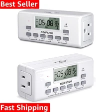 Smart Dual Outlet Timer - 24/7 Programmable Electrical Plug with Child Lock