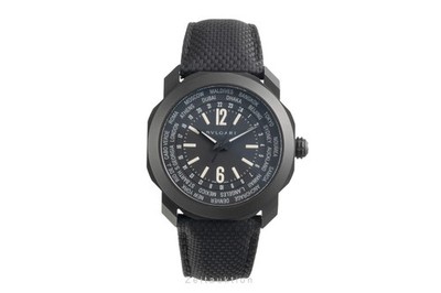 Bvlgari Octo Roma World Timer Black Steel Edelstahl Automatik Ref. 103486