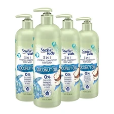 Suave Kids 3-in-1 Tear Free, Body Wash, Shampoo and Conditioners, 16.5 Oz 4 Pack