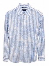 Ermenegildo Zegna Spot Men's Linen Shirt Long Sleeve Large