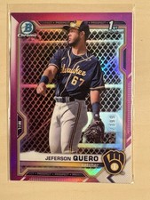 2021 Bowman Chrome Jeferson Quero Fuchsia Refractor /199 Milwaukee Brewers  FY