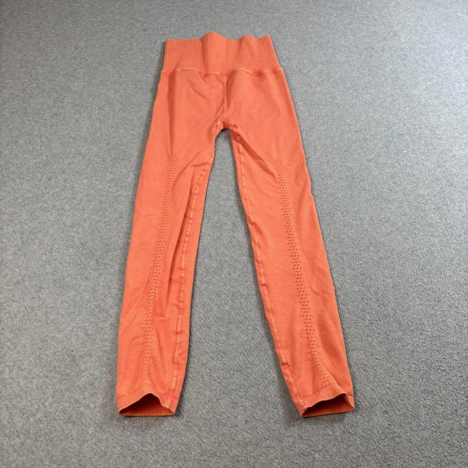 Free People FP Movement Leggings Womens XS Orange Seamless USA Athleisure READ - Image 2 of 4
