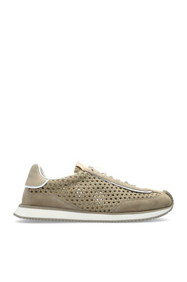DOLCE&GABBANA Beige Mesh Suede Sports Sneakers New & Authentic