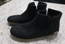 Glerups The Boot Black Wool Pull On Slippers Unisex Adult 41