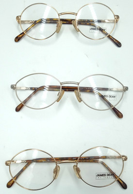 James Dean Eyeglasses 47-19-135 Gold 50-18-135 Silver New Glasses Mens/Womens