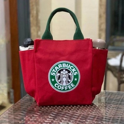 Starbucks Canvas with Side Pockets Multi Purpose Handbag Reusable Daily Bag