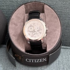 Citizen Eco-Drive Calibre 8651 Silver Dial Black Leather Date 42mm 30m Box
