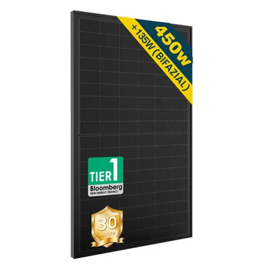 ALLDREI 450W Solarpanel Module Bifazial für Balkonkraftwerk Photovoltaik Solaranlage
