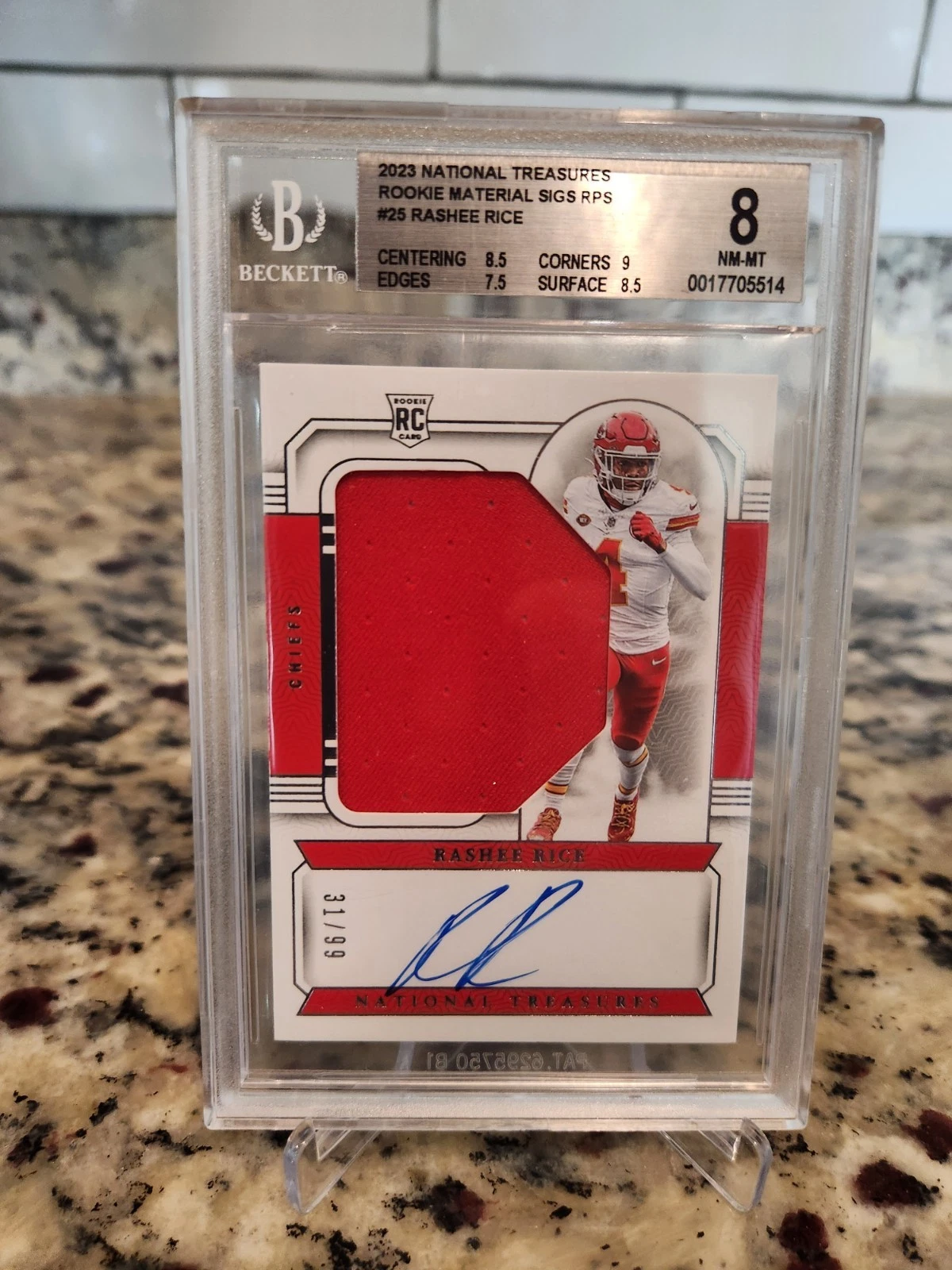 Rashee Rice Panini National Treasures Rookie Material Signatures Rps #25 Base