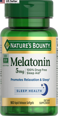 Melatonin 5mg Sleep Aid 90 Softgels Drug Free Relaxation Dietary Supplement New