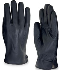 Mens Clod Weather Gloves Lambskin leather Cashmere Lined, Touch screen, Black...