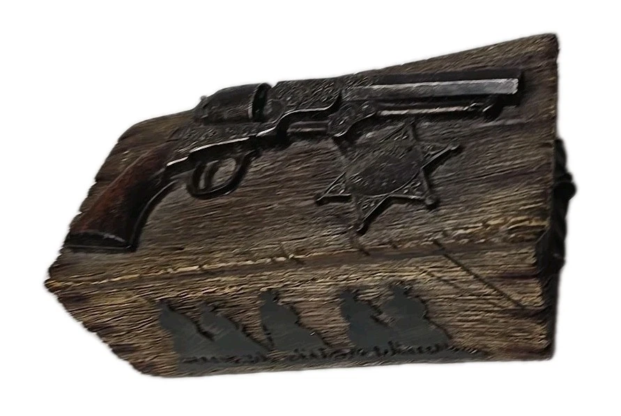 Western Style Trinket Jewelry Box Chest with Lid - Image 3 of 4