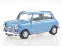 Mini Cooper Classic Blaumet. Weiss Modellauto In Vitrine Cararama 1:43