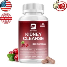 Kidney Cleanse Supplement Kidney Support Formula High Potency 120 Capsules