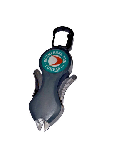 Boomerang Tool Fishing Line Snips w/ Tether Carabiner & Serrated Cutter
