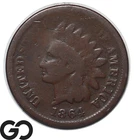 1864-L Indian Head Cent Penny, L On Ribbon