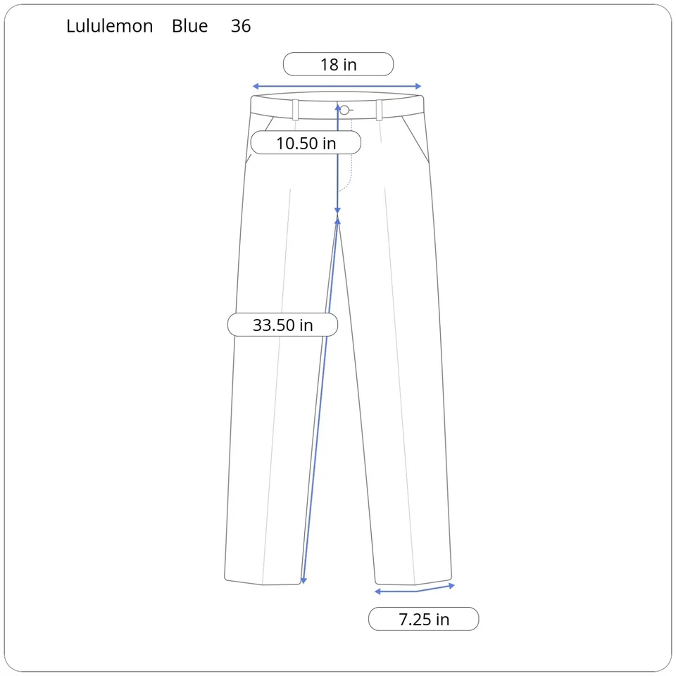 Pantalones de mezclilla elásticos Lululemon ABC clásicos de cinco bolsillos para hombre 36 x 34 azul jaspeado Foto 3 de 4