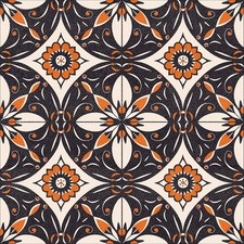 10PCS 12x12 Inch Retro Orange Black Peel and Stick Floor Tiles Removable Self...