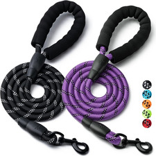 2 Pack Dog Leash, 4/5//6 FT Heavy Duty Nylon Rope Pet Leashes with Comfortable P