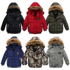 1-6 Years Boys Jacket Winter Heavy Hooded Kids Windbreaker Keeping Warm Resist