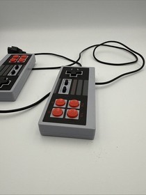 Lot of 2 NES Classic Style Wired Controllers &ndash; Retro Gaming Gamepads &ndash; Tested