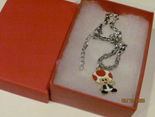 Pulsera Super Mario Bros Sapo Kinopio Seta Tono Plata Cadena Dije 6"a 8"