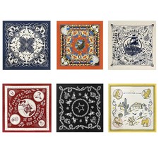 Western Bandanas 6 Pack 22x22 Inch Cotton Paisley Head Scarf Handkerchief Set