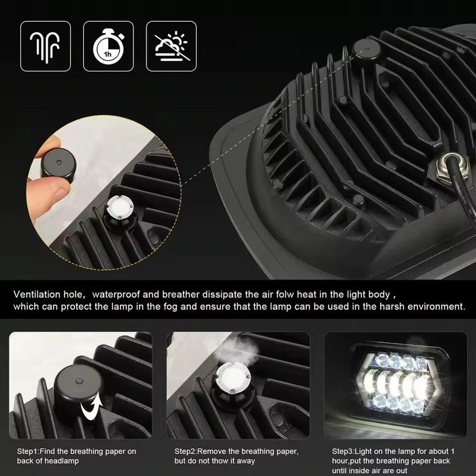 Par de faros LED H4 bombilla de enchufe DRL para camioneta Mazda B2000 B2200 B2600 1986-1993 Foto 4 de 4