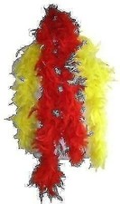 Disfraz de boa pluma roja y amarilla Hulk Hogan 6 pies de largo 65 g (boa roja, boa amarilla)