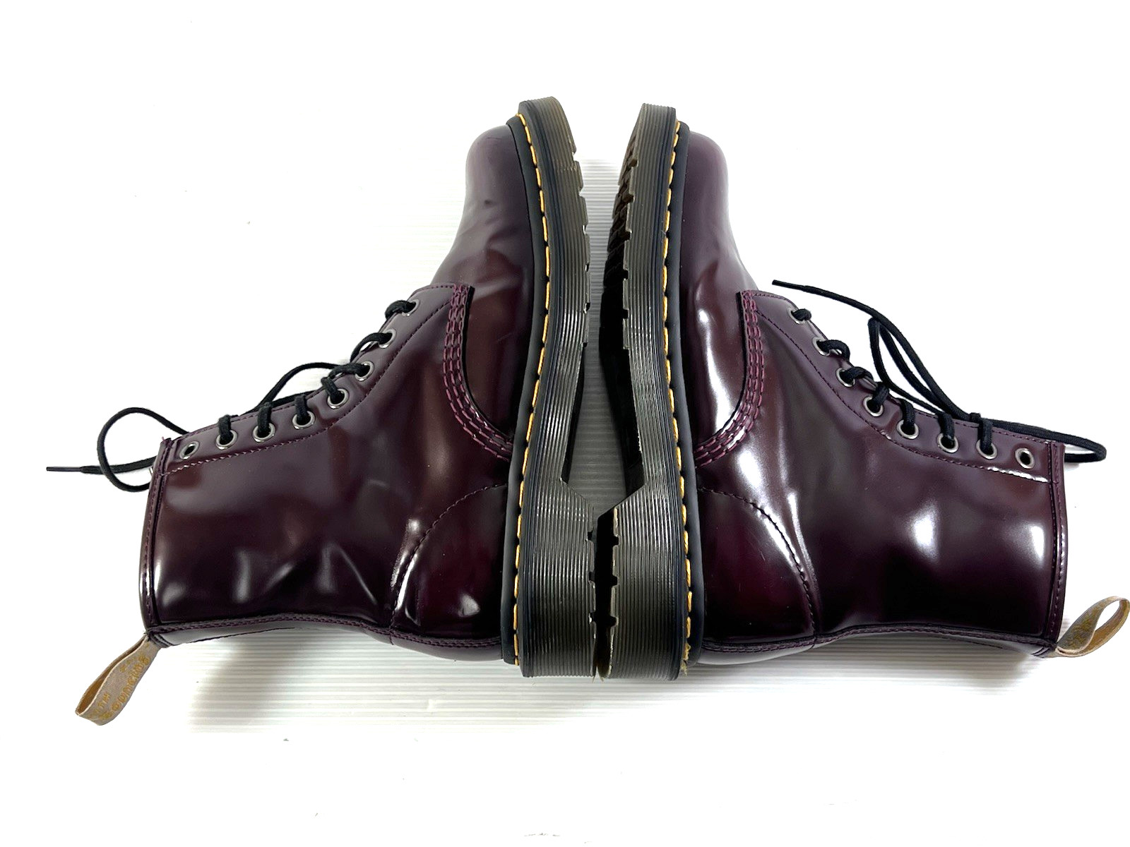 Dr Doc Martens 1460 Vegan Leather Boots Women's Size 6 Burgundy Cherry Red 8 Eye thumbnail 8