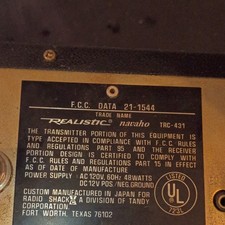 Realistic Navaho TRC-431 Base Station CB Radio, On The Air, Modulation, untested