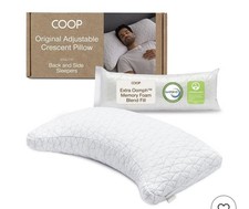 Coop Sleep Goods Original Crescent Adjustable Pillow, Queen memory foam