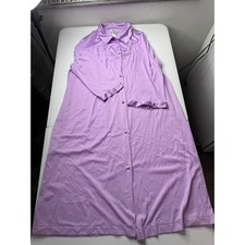 Vanity Fair Vintage Lavender Purple Long Nightgown Robe Lace Trim Button Front S