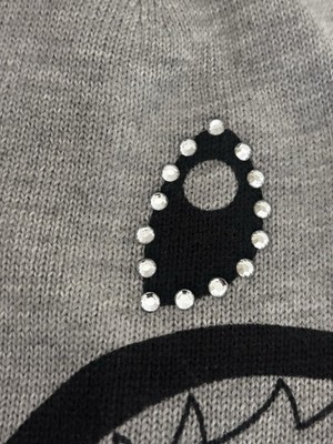 Authentic A Bathing Ape Bape Crystal Shark Knit Cap Beanie Gray