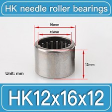 HK1212 Drawn Cup Needle Roller Bearing 12x16x12mm Open Metric 2PCS