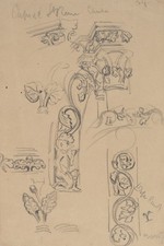 E. LEE (19.Jhd), Chartres Architekturdetails, um 1860, Bleistift Romantik