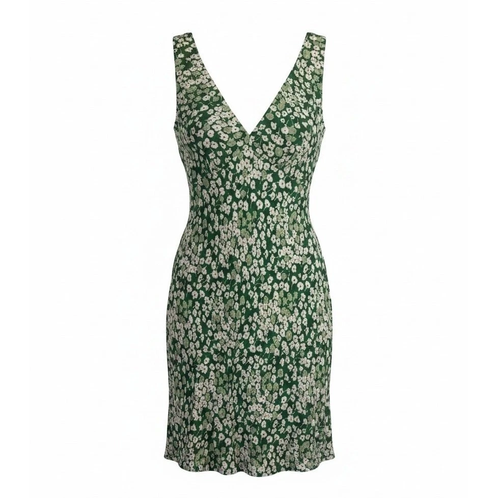 reformation dark green floral dress Reformation Zelda Dress in Green Floral Print  UFO No More