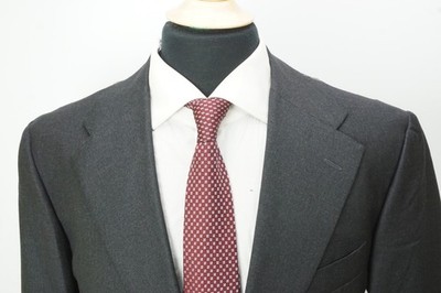 Sartoria Attolini ジャケット 46 Sartoria Attolini Solid Gray S100s Wool 2 Pc Suit Jacket Pants Sz