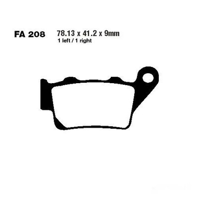 Bremsbelag Bremsbeläge EBC FA208TT hinten für KTM SMC 625 Supermoto 2004-2006