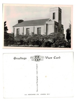 Vintage Postkarte - Matthäuskirche, Millbrook, Jersey, Kanalinseln UNPO