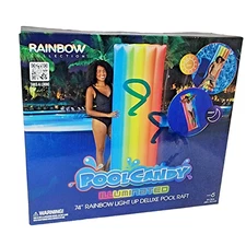 Pool Candy Illuminated 74" Rainbow Light Up Deluxe Pool Raft Float
