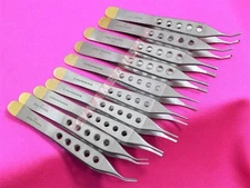 10 O.R GOLD HANDLE ADSON TISSUE+BROWN+DRESSING FORCEPS 4.75" STRAIGHT+CURVED