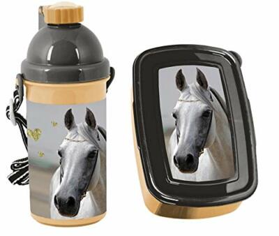 Love Horses Pferd Gold Set Frühstück Box Tür Snack, Wasserflasche Automatisch