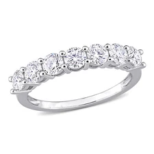 Amour Sterling Silver 1 CT DEW Created Moissanite Anniversary Band