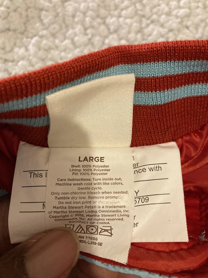 Куртка пуховая Martha Stewart Pets большая собака красно-синяя - Изображение 4 из 4