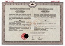 Międzynarodowa obligacja Rzeszy Niemieckiej Karta referencyjna 1979 (1000 koron sw.)