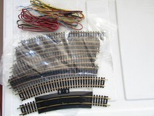 Atlas HO Brass Track 11 Pc No. 33 18" Radius Curved  Tyco Rerailer  wire Lot-E